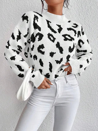 Bold leopard-print knit everyday jumper for women