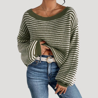 Oversized striped knit everyday jumper for women | Marlowe