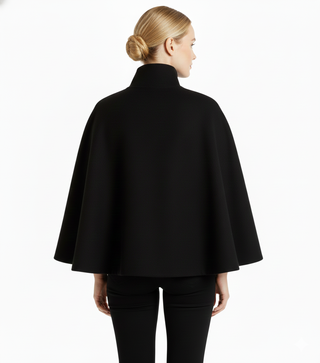 Ivanna Women’s Wool Coat – Elegant High Collar with Removable Belt & Relaxed Fit