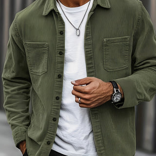 Classic textured cord everyday overshirt for men | Ellison