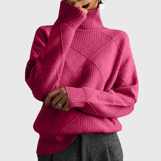 Geometric Turtleneck Sweater – Refined Modern Silhouette | Angela