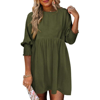 Casual crew-neck loose-fit mini dress for women | Mirasol