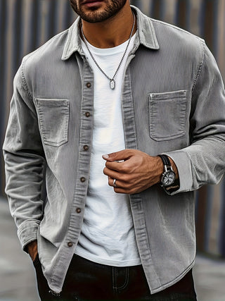 Classic textured cord everyday overshirt for men | Ellison