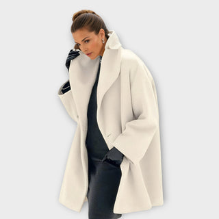 Oversized Hooded Thigh-Length Coat | Aveline
