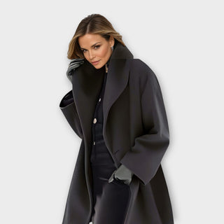 Oversized Hooded Thigh-Length Coat | Aveline