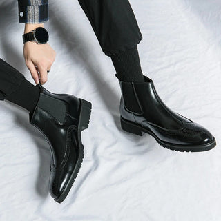 Alden Genuine Leather Chelsea Boots | Timeless Brogue Detail