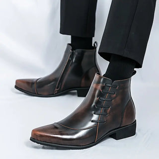 Classic leather everyday dress boots for men | Samuel Thatcher