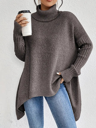 Oversized knit turtleneck everyday jumper for women | Elowen