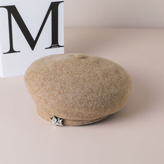 Rhinestone Accent Felt Beret | Mirelle