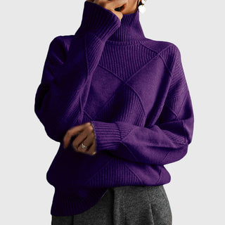Geometric Turtleneck Sweater – Refined Modern Silhouette | Angela