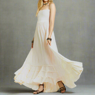 Backless Halter Ruffle Maxi Dress | Thalira