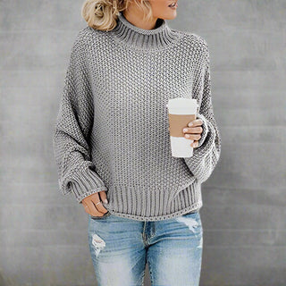 Loose Turtleneck Knit Pullover Sweater | Elvora