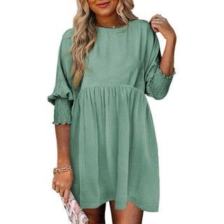 Casual crew-neck loose-fit mini dress for women | Mirasol
