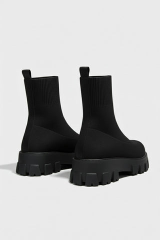 Thick-soled ankle boots with round-toe silhouette for women | Caurelle