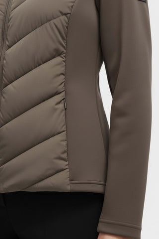 Hooded puffer jacket with sleek silhouette for women | Caurelle