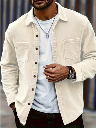 Classic textured cord everyday overshirt for men | Ellison