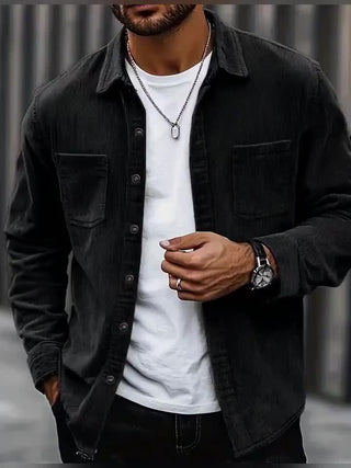 Classic textured cord everyday overshirt for men | Ellison