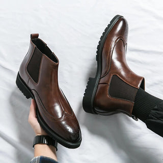 Alden Genuine Leather Chelsea Boots | Timeless Brogue Detail