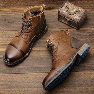Heritage brogue boots with classic detailing for men | Maxwell