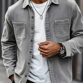 Classic textured cord everyday overshirt for men | Ellison