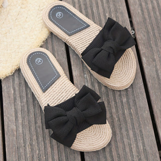 Bow sandals with open-toe design for women | Revie