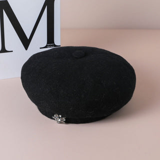 Rhinestone Accent Felt Beret | Mirelle
