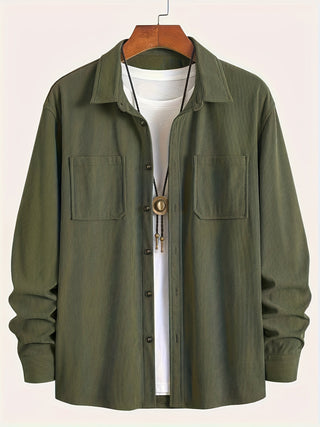 Classic textured cord everyday overshirt for men | Ellison