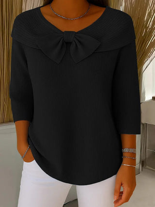 Classic bow-detail everyday knit jumper for women | Elodie