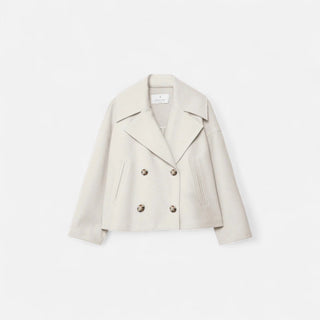 Classic double-breasted wool everyday coat for women