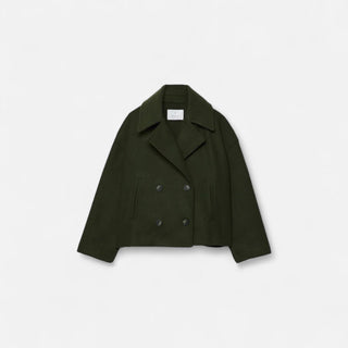 Classic double-breasted wool everyday coat for women