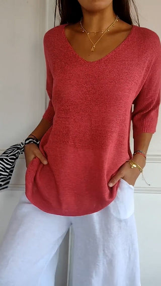 Classic timeless V-neck everyday top for women | Jill