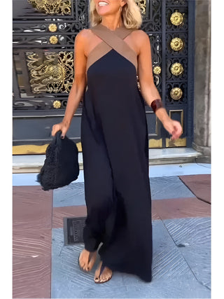 Elegant crossover-cut everyday dress for women | Miranda