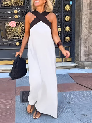Elegant crossover-cut everyday dress for women | Miranda