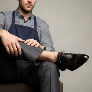 Classic leather brogue oxford dress shoes for men
