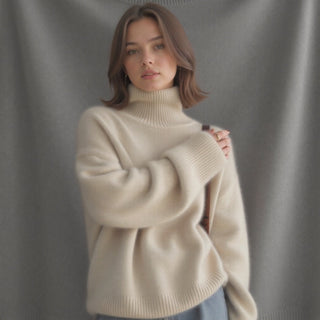 Sydney Oversized Cashmere Turtleneck Sweater | Soft, Warm & Elegant
