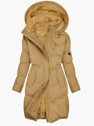 Quilted Hooded Knee-Length Puffer Coat | Elvarra