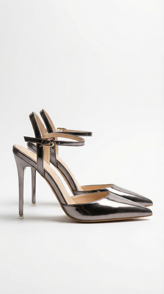 Metallic Pointed Court Heels – Refined Stiletto Silhouette | Ashley