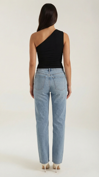 One-Shoulder Ruched Top – Refined Asymmetric Silhouette | Briony