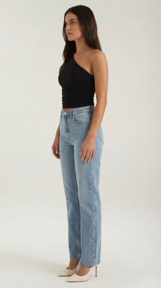 One-Shoulder Ruched Top – Refined Asymmetric Silhouette | Briony