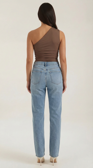 One-Shoulder Ruched Top – Refined Asymmetric Silhouette | Briony