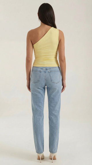 One-Shoulder Ruched Top – Refined Asymmetric Silhouette | Briony
