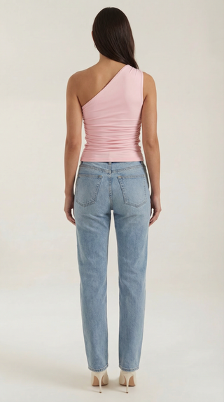 One-Shoulder Ruched Top – Refined Asymmetric Silhouette | Briony