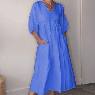 Comfortable chic V-neck everyday dress for women | Wylla