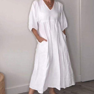 Comfortable chic V-neck everyday dress for women | Wylla