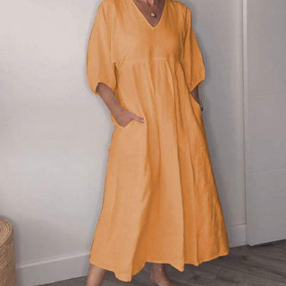 Comfortable chic V-neck everyday dress for women | Wylla