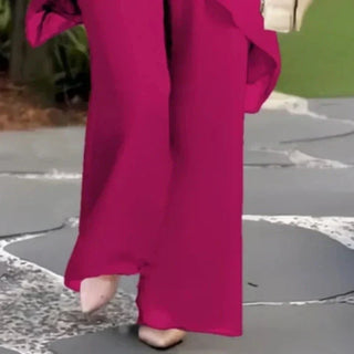 Chic irregular top and trousers set for women | Herlene