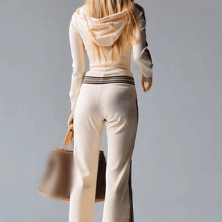 Chic sport-luxe hooded everyday jumpsuit for women