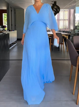 Floating ribbed elegant maxi dress for women | Ria