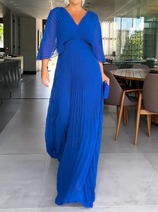 Floating ribbed elegant maxi dress for women | Ria