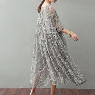 Vintage Lace Maxi Dress – Elegant Layered Silhouette | Gracielle